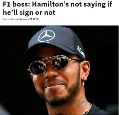 F1主席： 希望尽快解决汉密尔顿与梅奔的合同